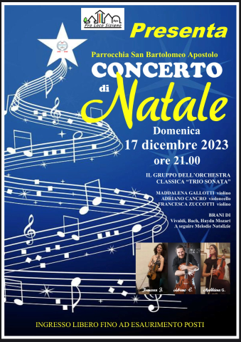 Locandina concerto di Natale 17 dicembre 2023