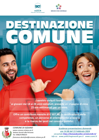 Locandina servizio civile comune di Siziano