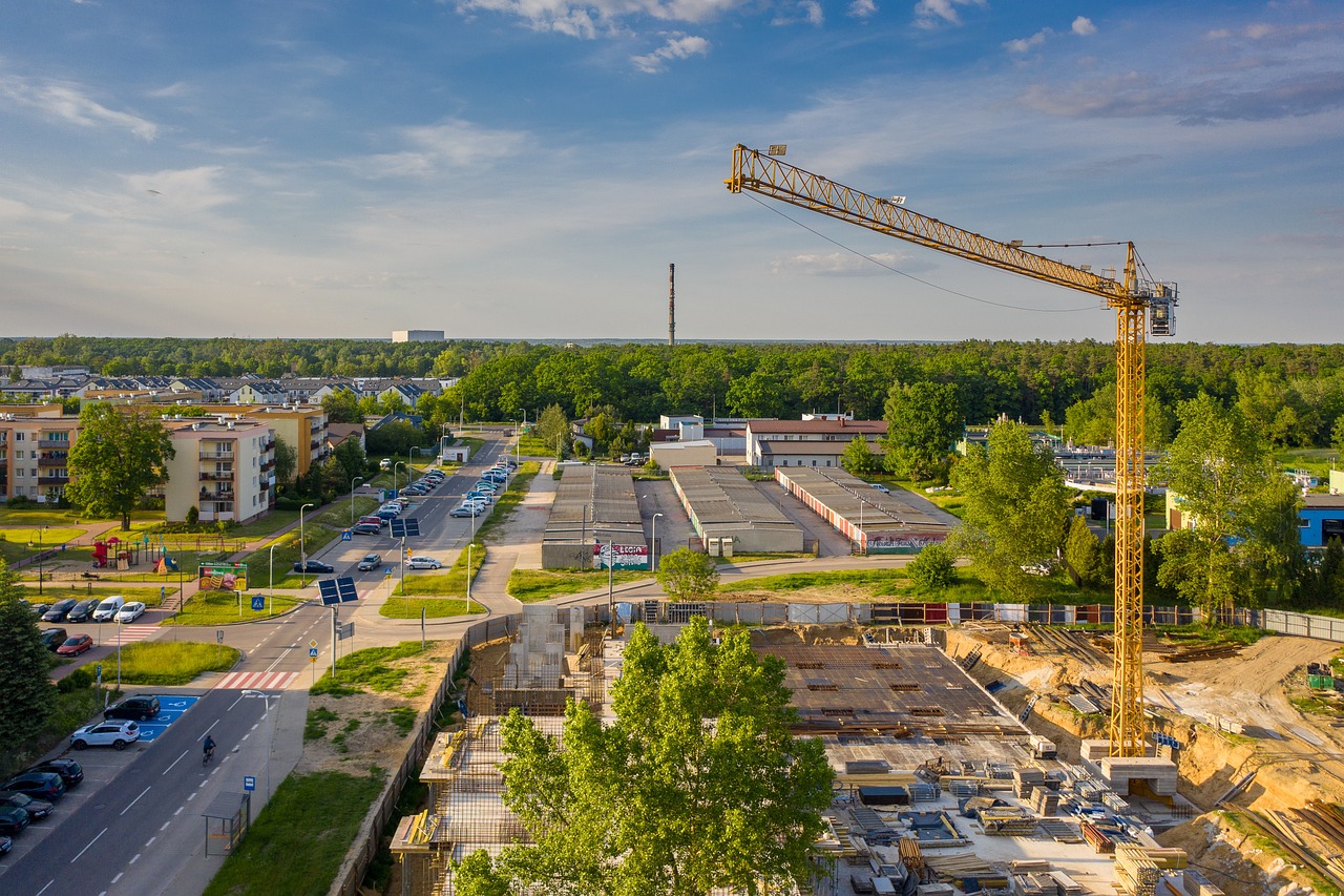 foto dall'alto di un cantiere in costruzione